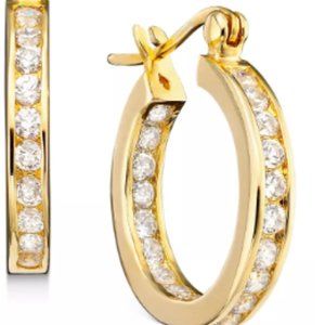Giani Bernini - Small Cubic Zirconia Inside Out Hoop 18k gold-plated sterling si